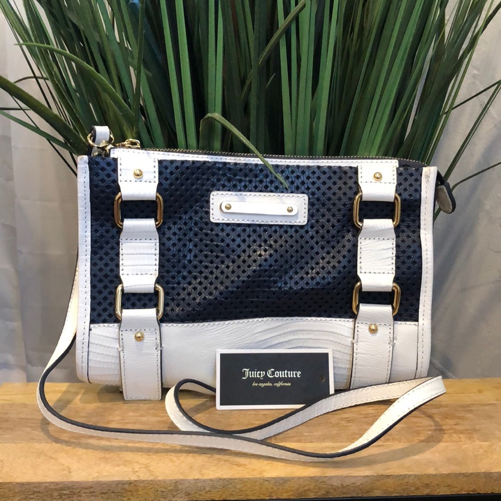 Juicy Couture Blue and White Crossbody